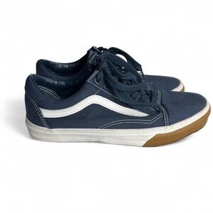 Navy Blue Low Top Vans Sneakers
